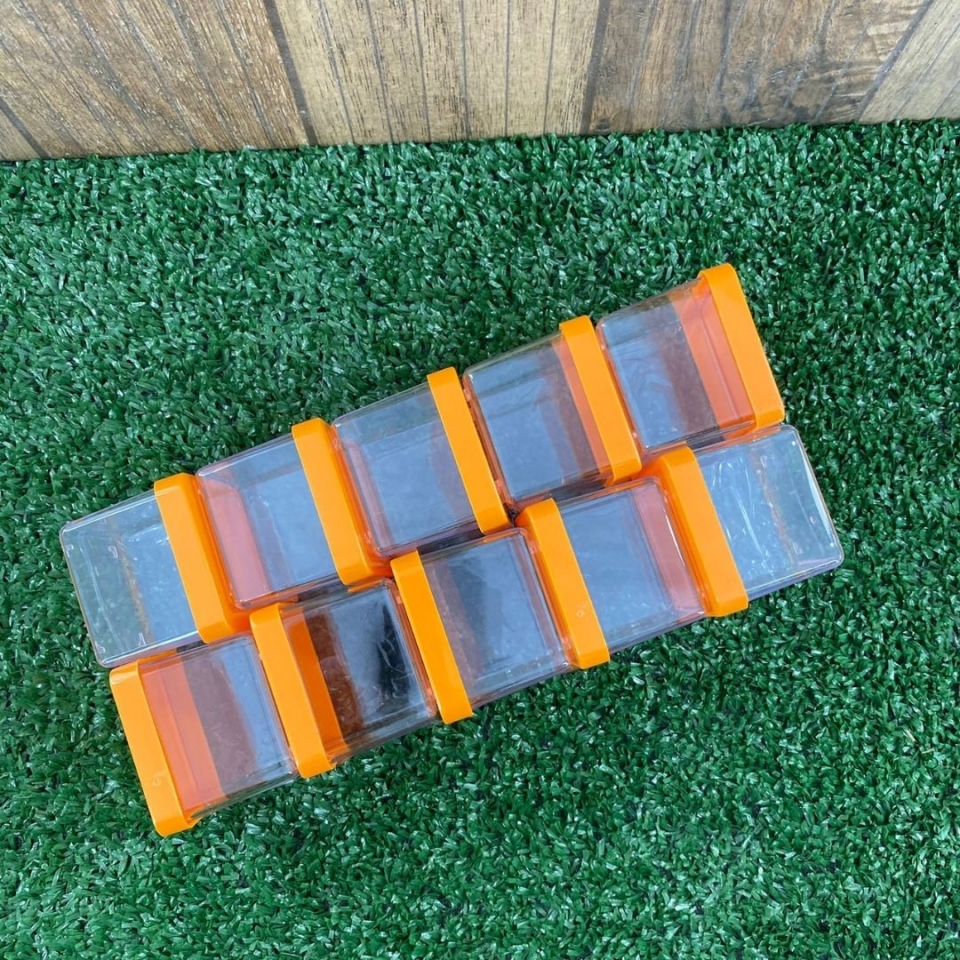 Caixa Acrílica 5x5cm - Tampa Laranja