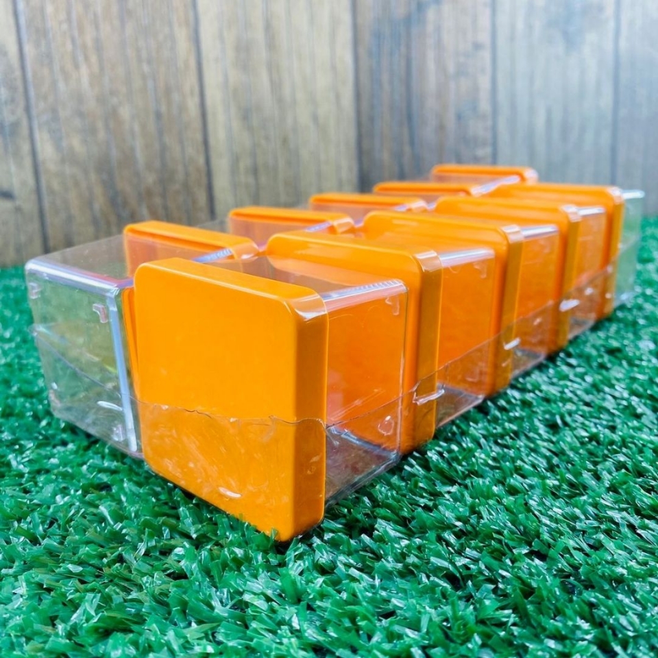 Caixa Acrílica 5x5cm - Tampa Laranja