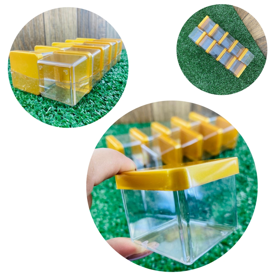 Caixa Acrílica 5x5cm - Tampa Ouro Perolado