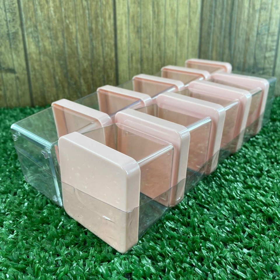 Caixa Acrílica 5x5cm - Tampa Rosa Bebe