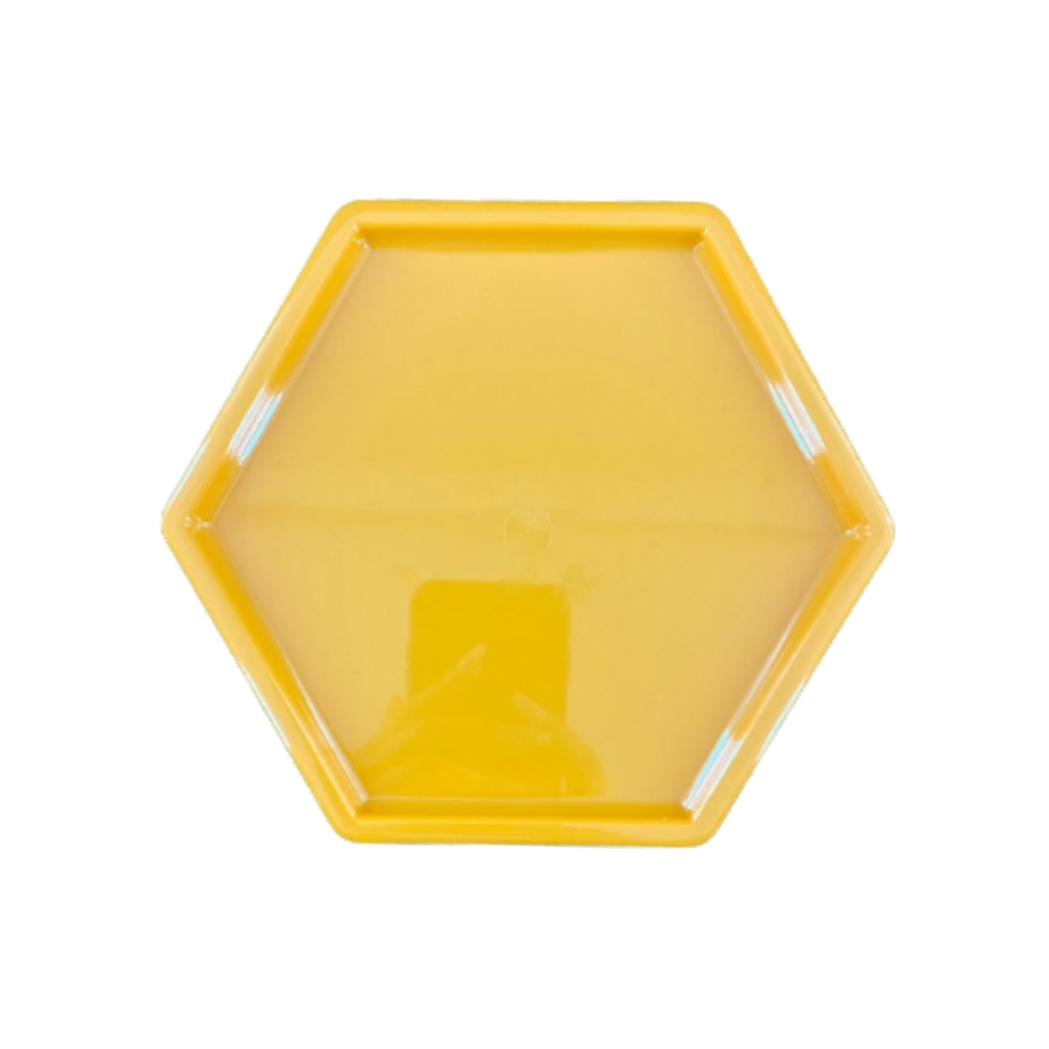 Bandeja Sextavada 18X16CM - Amarelo - UND