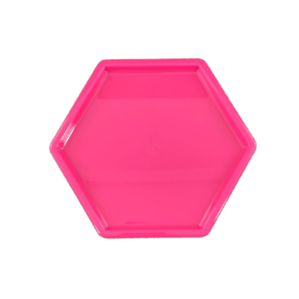 Bandeja Sextavada 18X16CM - Pink - UND