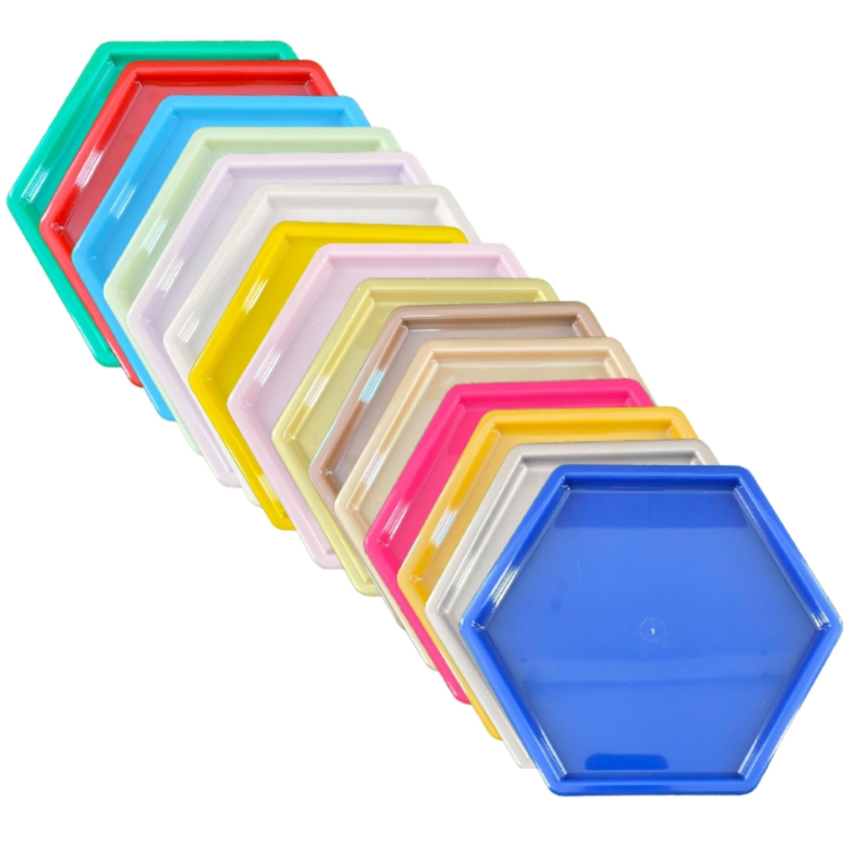 Bandeja Sextavada 18X16CM - Vermelho - UND