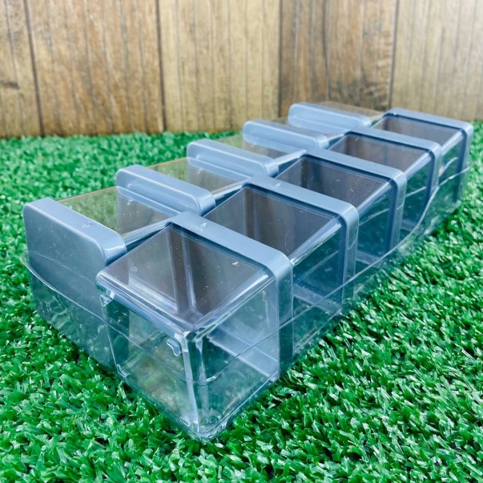 Caixa Acrílica 6x6cm - Tampa Prata