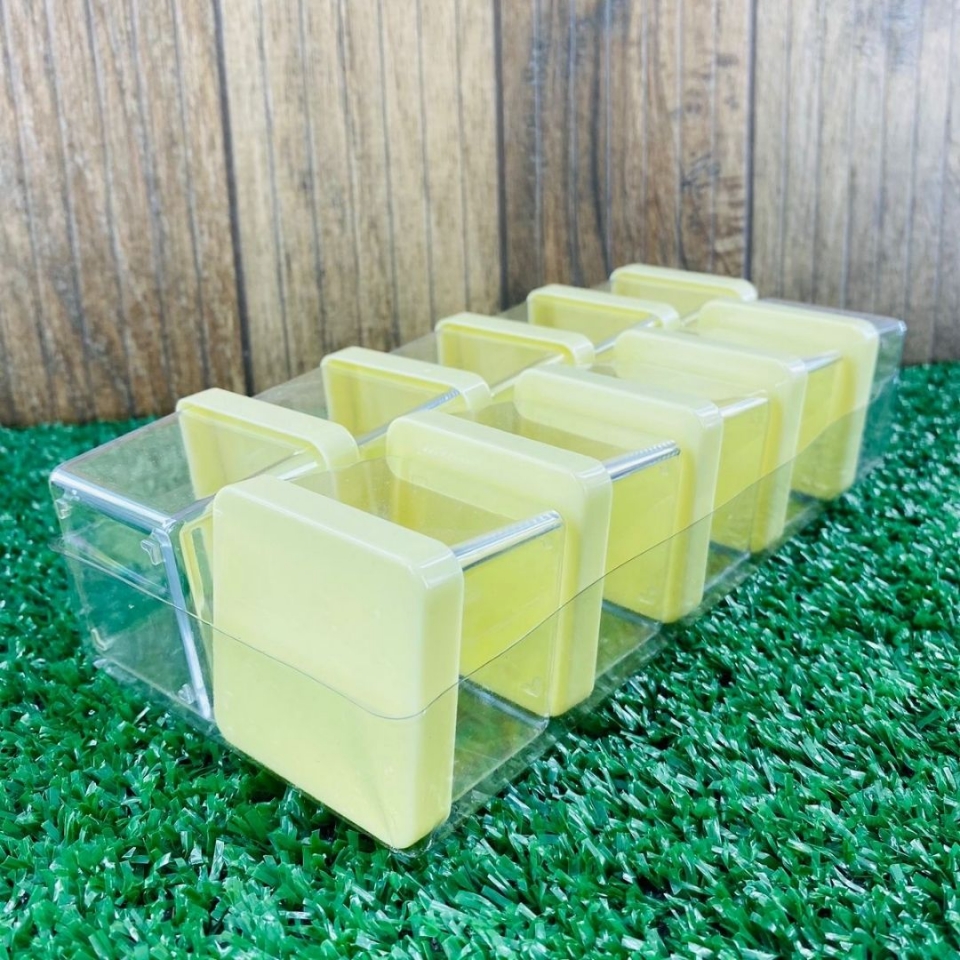 Caixa Acrílica 5x5cm - Tampa Amarelo Candy