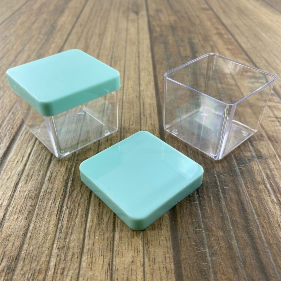 Caixa Acrílica 6x6cm - Tampa Verde candy