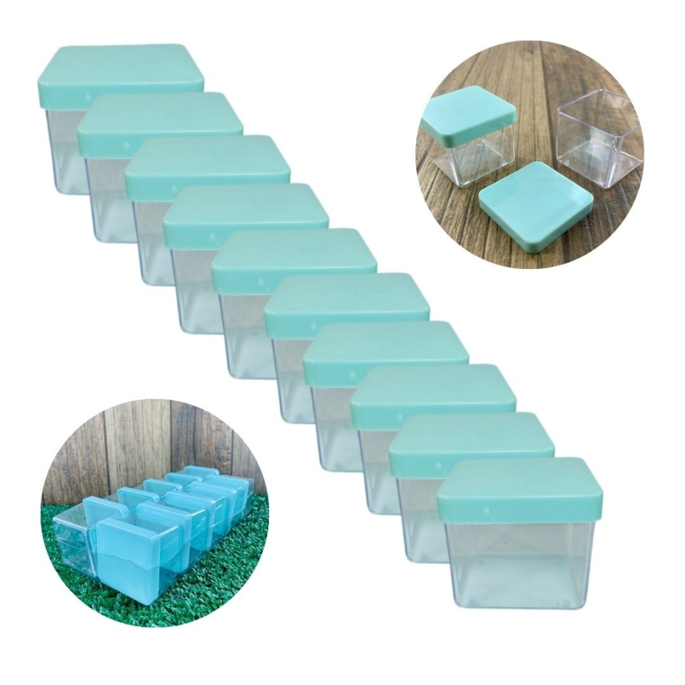 Caixa Acrílica 6x6cm - Tampa Verde candy