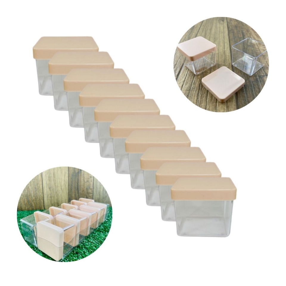 Caixa Acrílica 4x4 cm - Tampa Nude