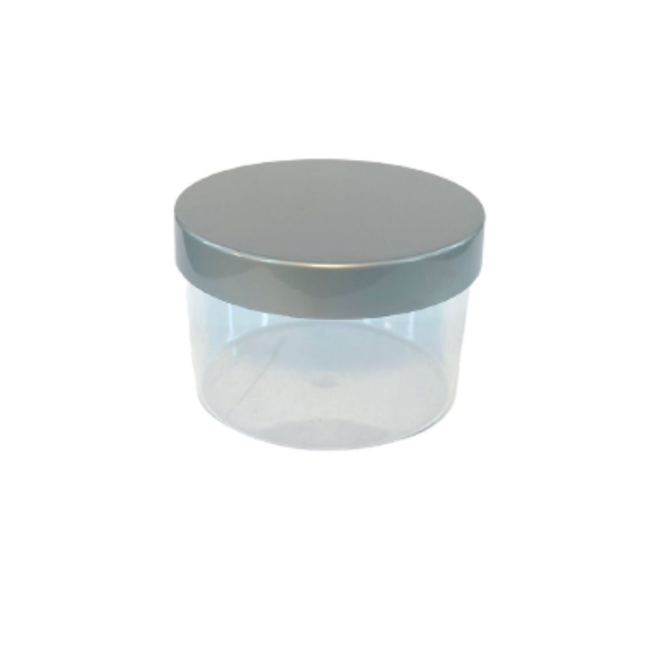 Pote redondo em acrílico 4,0x5,5 cm Prata