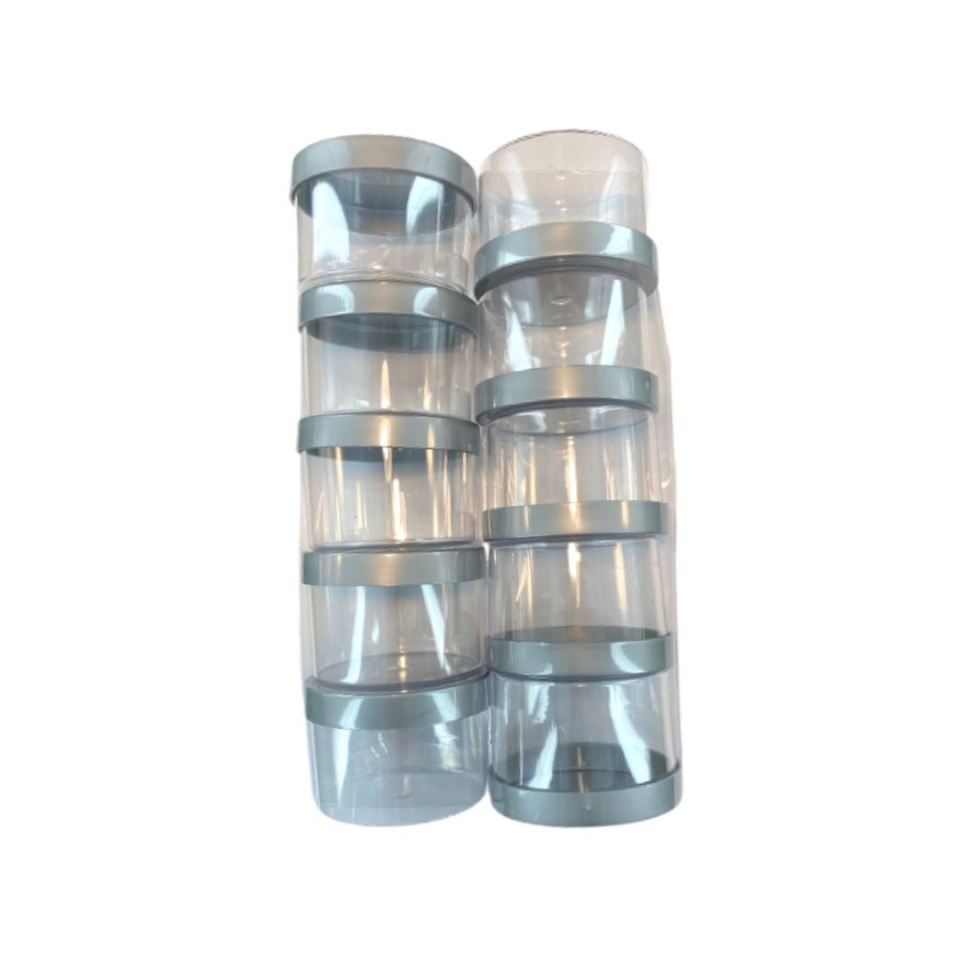 Pote redondo em acrílico 4,0x5,5 cm Prata