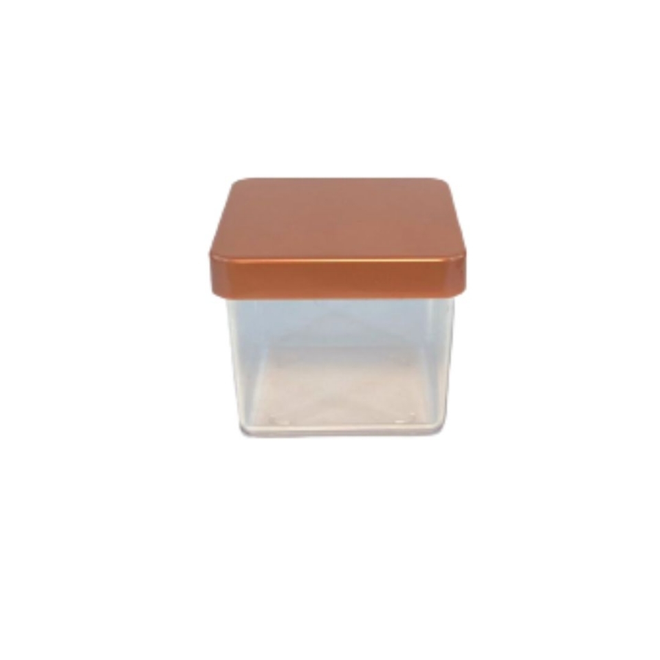 Caixa Acrílica 6x6cm - Tampa Ouro rosé