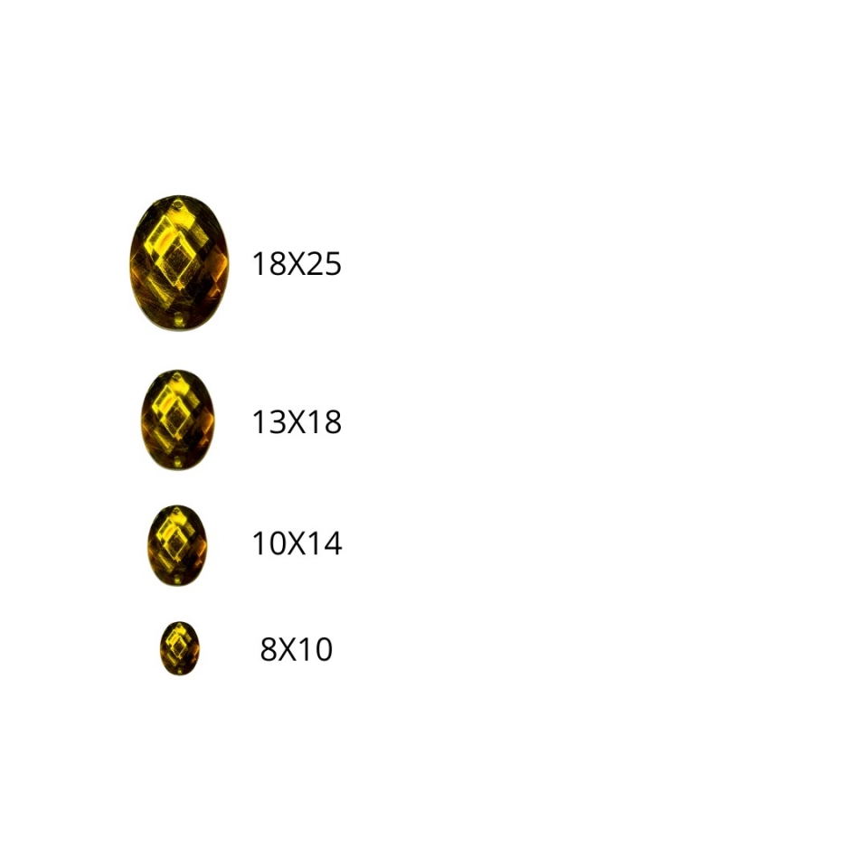 Chaton Oval 8X10 - Dourado