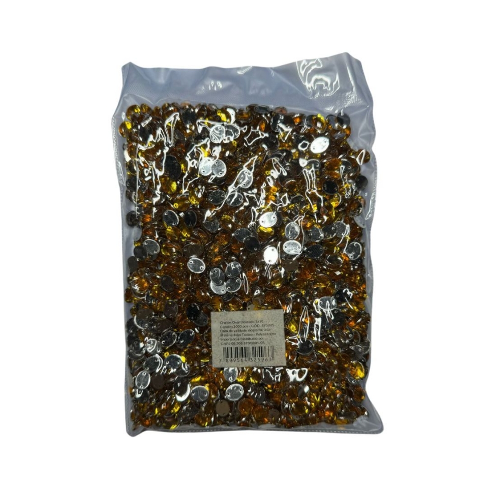 Chaton Oval 8X10 - Dourado