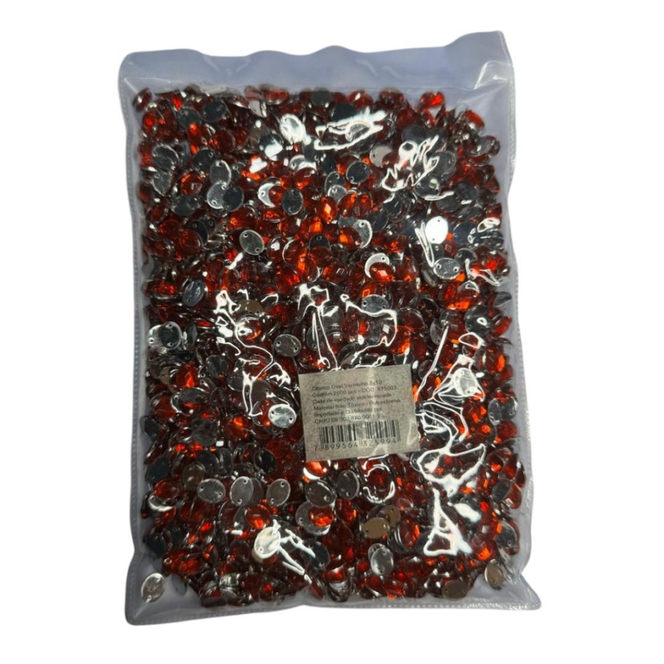 Chaton Oval 8X10 - Vermelho