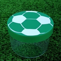Pote Redondo em Acrílico 5x4cm - Futebol Verde/Branco