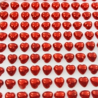 Corao Adesivo em Cartela 6mm - Vermelho