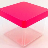 Caixa Acrlica 6x6cm - Tampa Pink