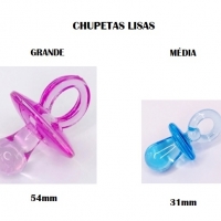 Chupeta Lisa Mdia 31mm Pct 500g - Rosa Leitoso