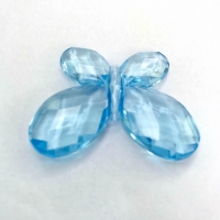 Borboleta Facetada Grande 33x45 mm PCT 500G - Azul Cristal