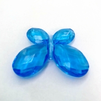 Borboleta Facetada Grande 33x45 mm PCT 500G - Azul Bic Cristal