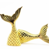 Cauda Sereia Metalizada - Dourada