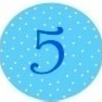 Mini Colher P/ Docinhos Numero 5 - Azul Beb