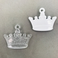 Mini Coroa Acrlico PCT 8 UNI - Cristal c/Gliter Prata