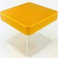 Caixa Acrlica 4x4 cm - Tampa Ouro Perolado