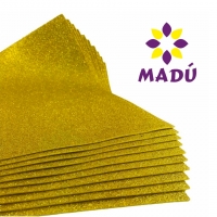 Folha de EVA com Glitter Dourado - 50x40 cm