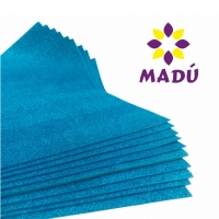 Folha de EVA com Glitter Azul Claro - 50x40 cm