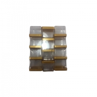 Caixa Acrlica 4x4 cm - Tampa Ouro Perolado