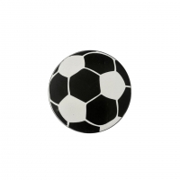 Pote Redondo em Acrlico 5x4cm - Futebol Preto/Branco
