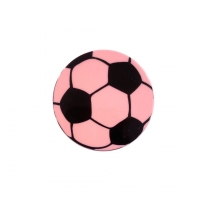 Pote Redondo em Acrlico 5x4cm - Futebol Rosa/Preto