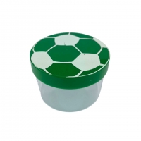 Pote Redondo em Acrlico 5x4cm - Futebol Verde/Branco